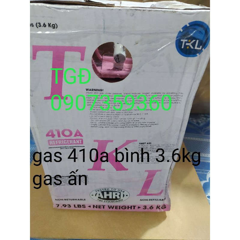 Gas lạnh 410a Ấn Độ bình 3.6kg