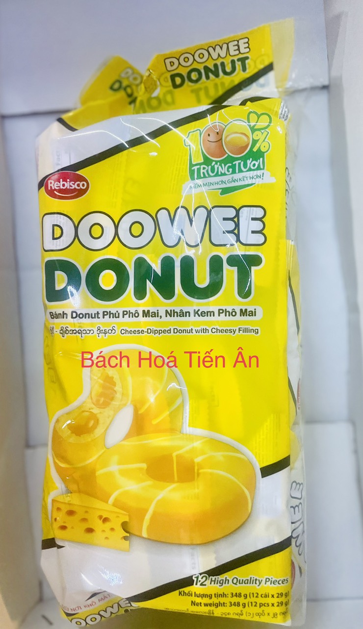 Bịch 12 Chiếc Bánh Donut Doowee Rebisco 360gr( 12 cái x 30g )