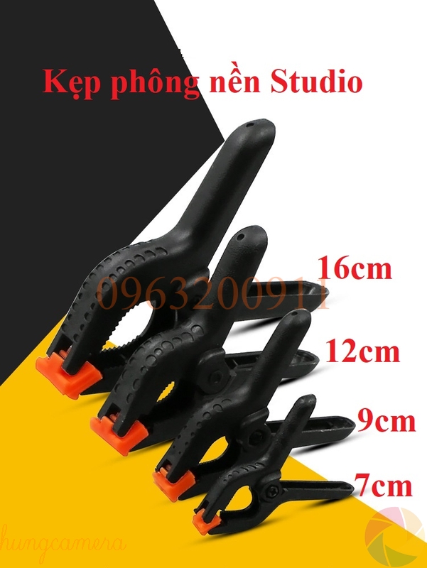 Kẹp phông nền chụp ảnh Studio ( nhiều cỡ 15cm/ 12cm/ 9cm/ 7cm)