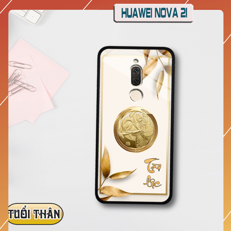 Ốp lưng kính 12 con giáp cho Huawei Nova 2i