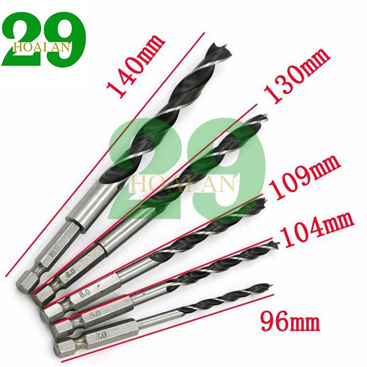 [Mua Để Nhận Quà] Bộ 5 mũi khoan có đầu định tâm chuôi lục giác Tặng Găng Tay Bảo Hộ