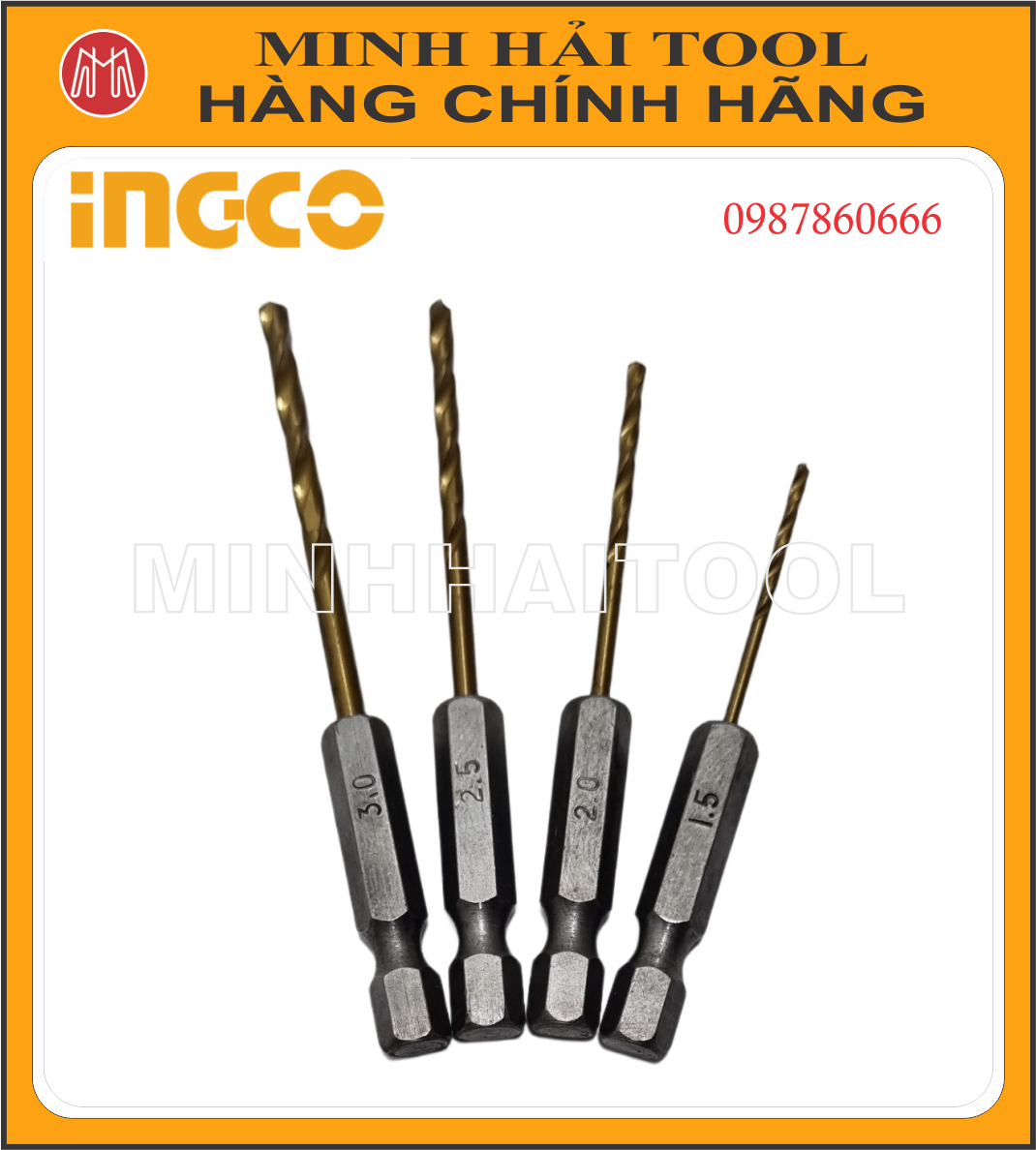 Bộ 4 mũi khoan kim loại hss ingco akd1402