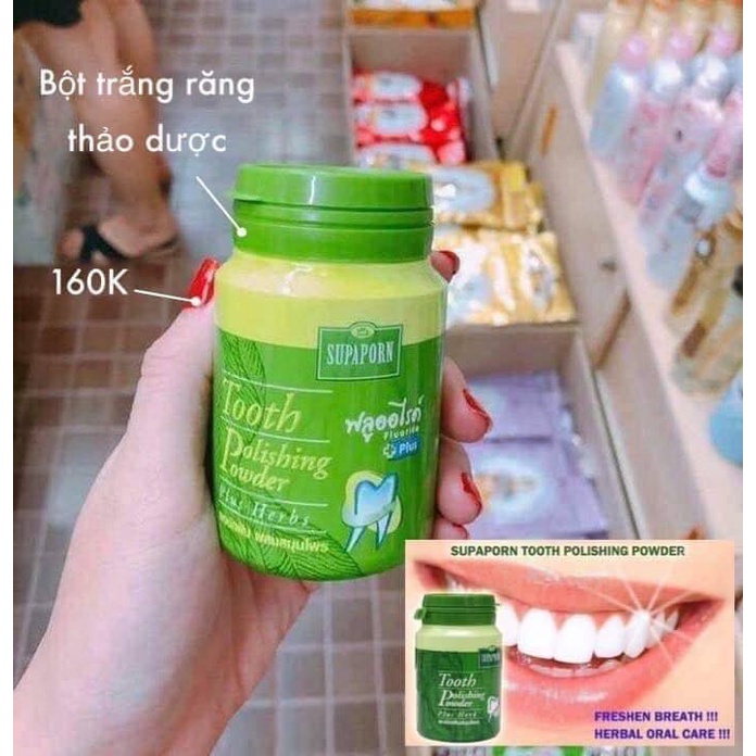 [Chính Hãng] Bột Tẩy Trắng Răng Thảo Supaporn 90g Thái Lan