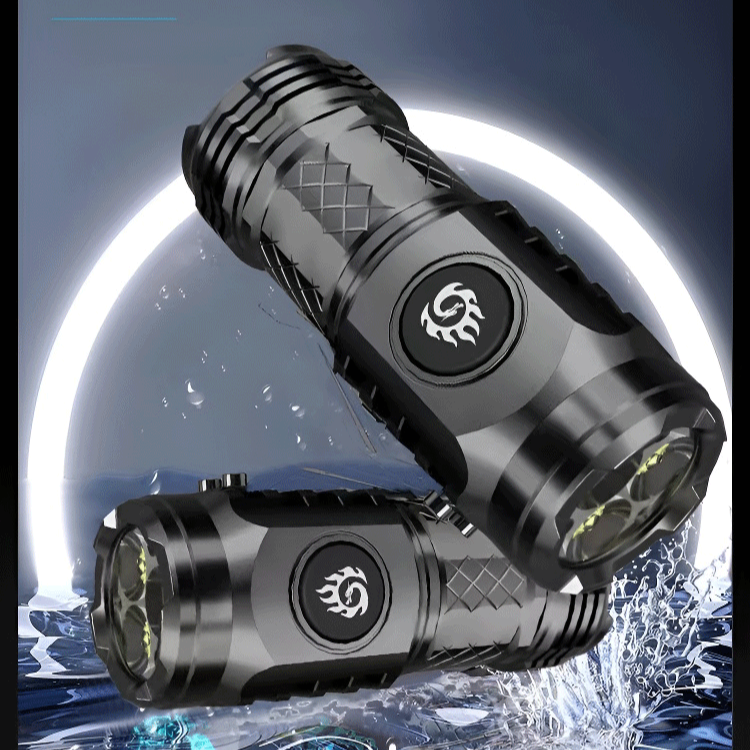 German Super Lighting Flashlight Mini Portable Thumb Light Waterproof Flashlight Ultra Long Life Flashlight Brightness Adjustable Flashlight Camping Flashlight迷你超强手电