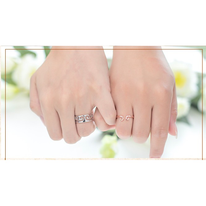 Nhẫn vương miện 2 in 1 bạc ta cao cấp
