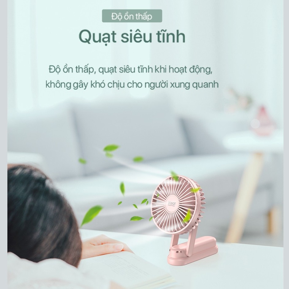 Quạt Mini Cầm Tay ROBOT RT-BF11 - Dung Lượng Pin 2.000mAh - 3 Tốc Độ Gió