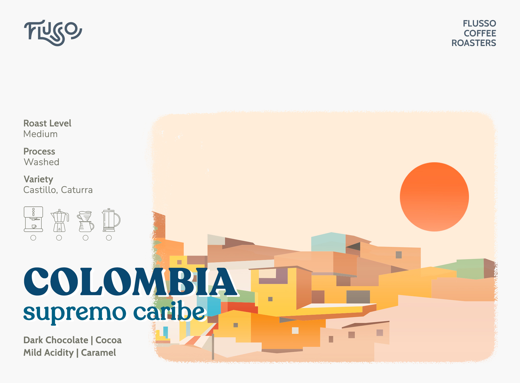 Cà phê Flusso Espresso Colombia Supremo
