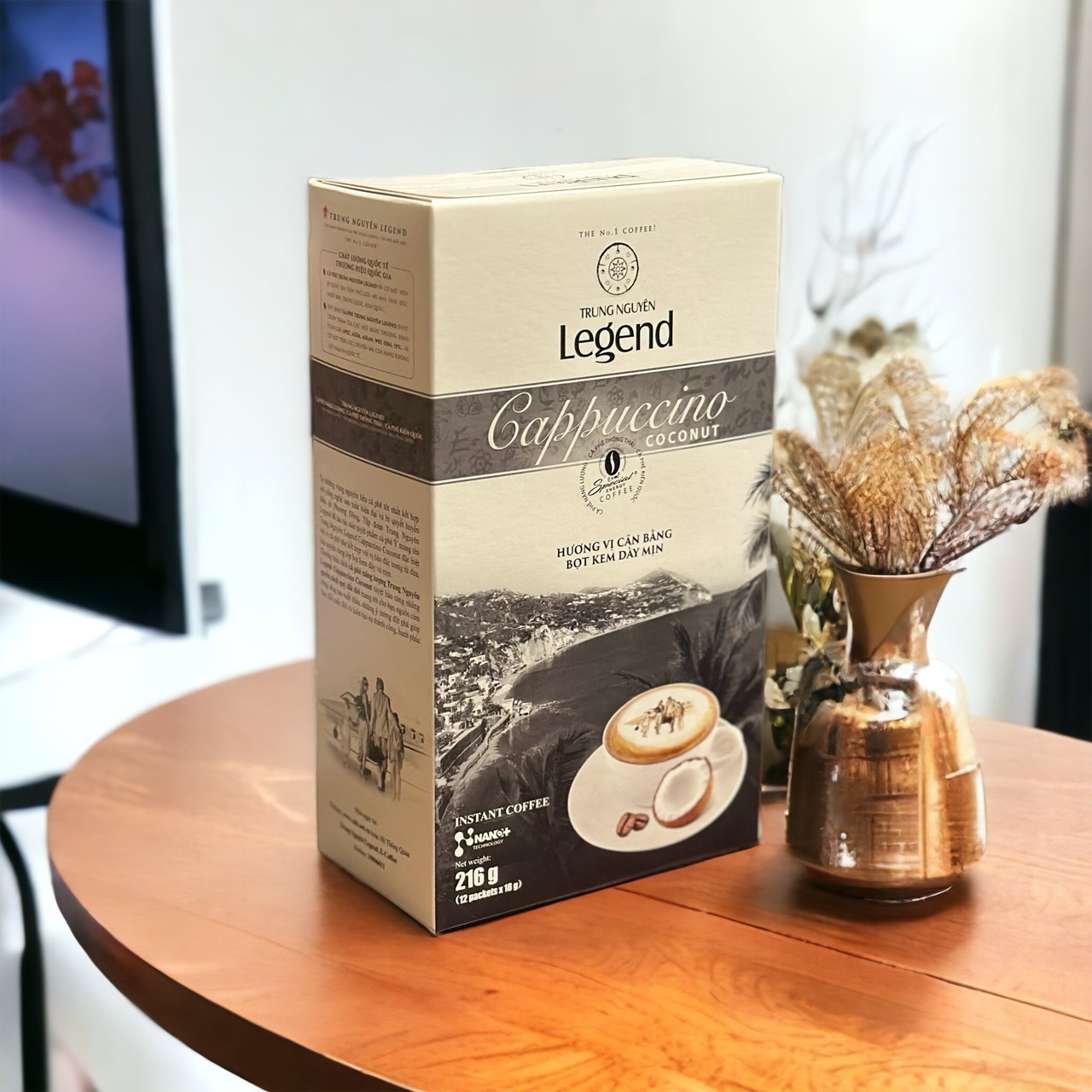 (MỚI) Cà phê Cappuccino Coconut ( vị Dừa) Trung Nguyên( Hộp 12 gói)