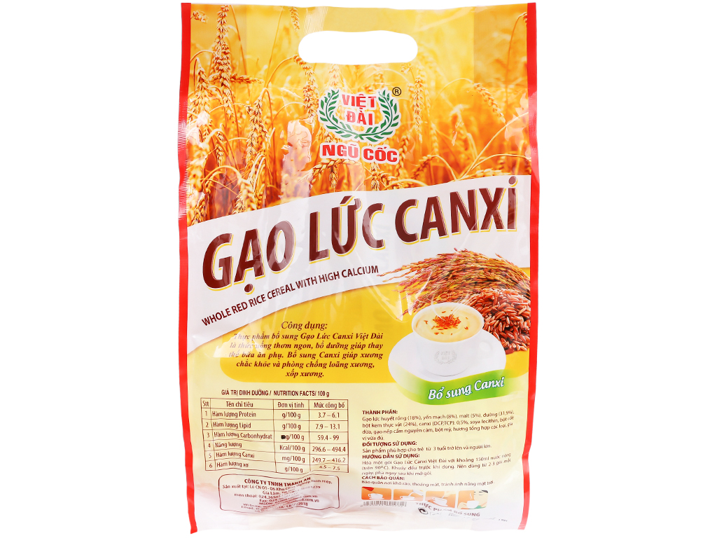 Gạo lức canxi Việt Đài bịch 450g