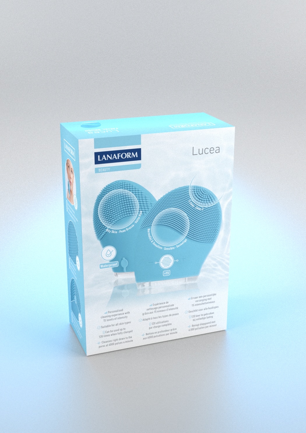 Máy rửa mặt Lanaform Lucea Xanh Pastel