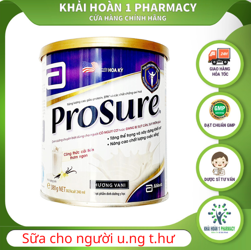 Sữa bột PROSURE Abbott bổ sung dinh dưỡng cần thiết cho người sụt cân do