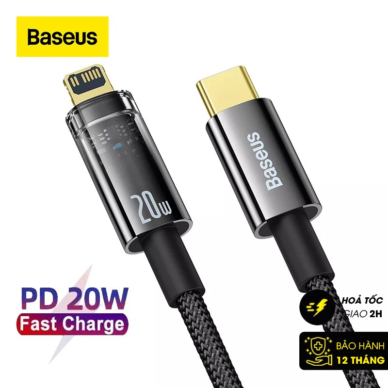 Cáp Sạc nhanh Tự Ngắt Gen2 Baseus Explorer Series cho IP (Type C to IP Auto Power-Off, PD 20W Fast Charging Data Cable )