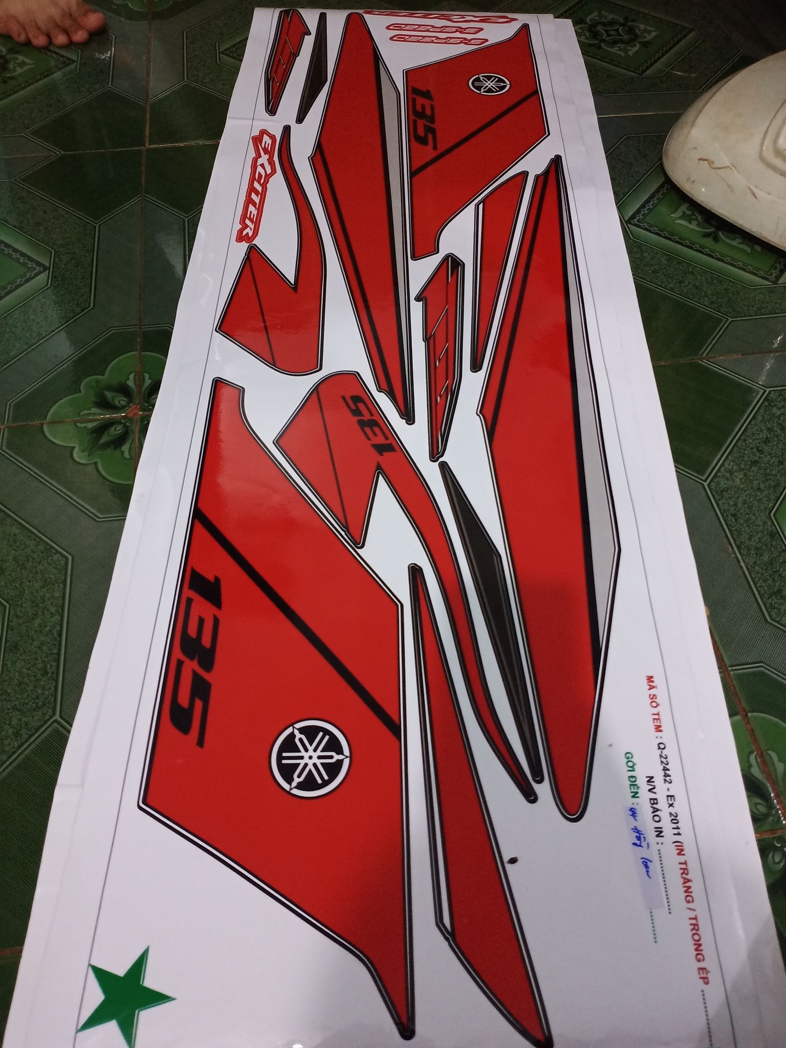 tem rời ex 135 đỏ đen