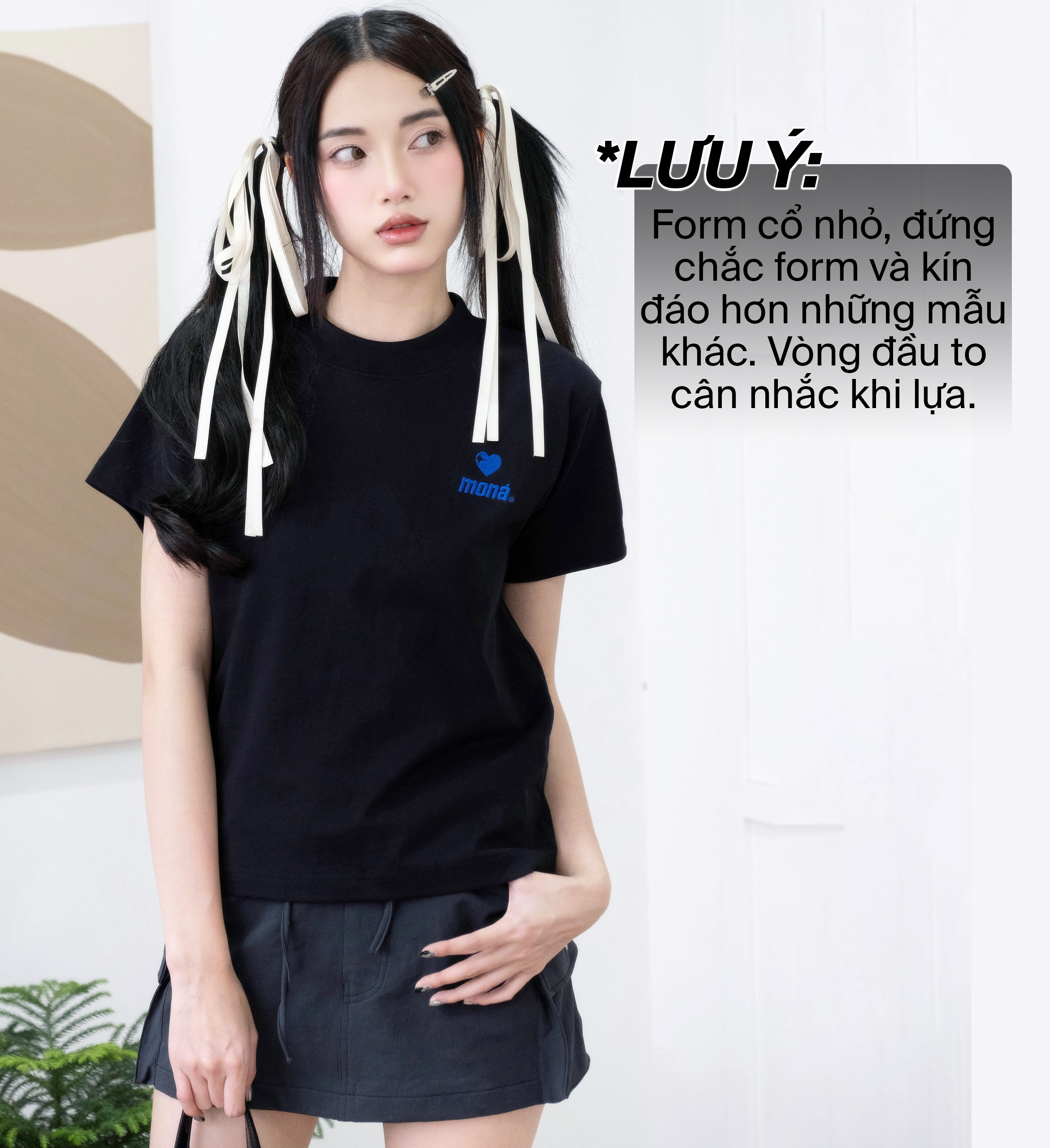 [VOUCHER 12%/149K] Áo thun baby tee MONÁ - BLUE ĐEN