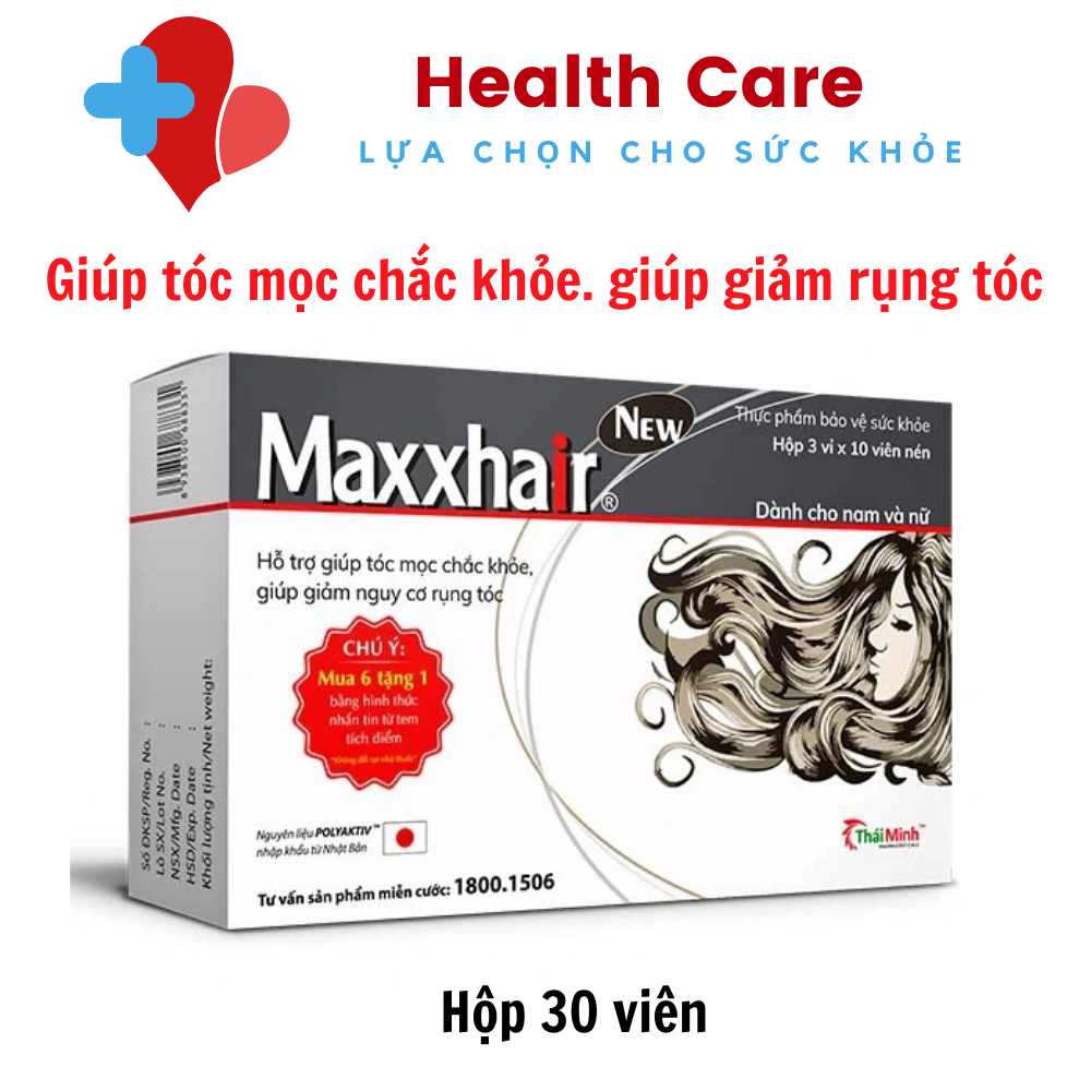Viên uống Maxxhair New Thái Minh hỗ trợ bảo vệ tóc, ngăn rụng tóc, trị hói đầu