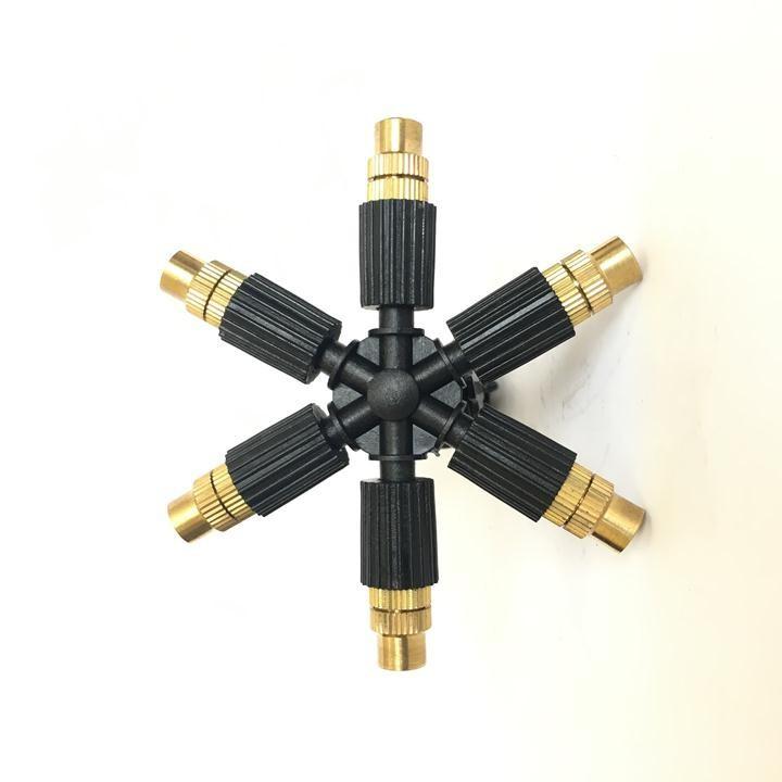 Set 2 vòi phun sương 6 cửa đầu đồng (ren 21mm)