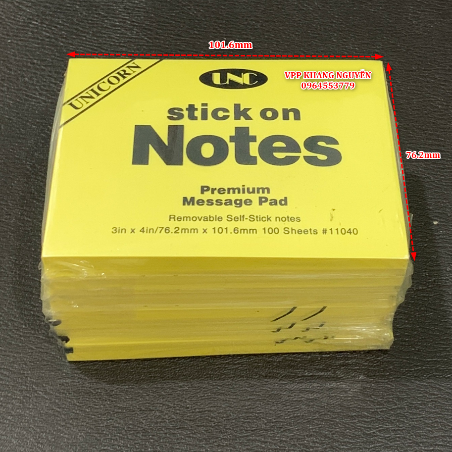 1 LỐC GIẤY NOTE VÀNG UNC ĐỦ SIZE TÙY CHỌN KÍCH CỞ