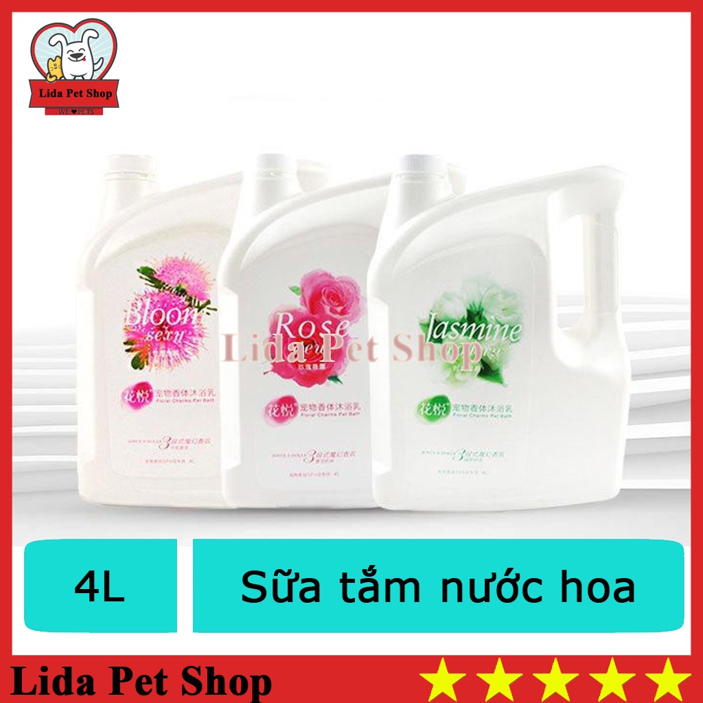 Sữa tắm nước hoa Joyce&Dolls mẫu cũ Bloom sexy Jasmine modern rose dew can 4L -Cookie Petshouse