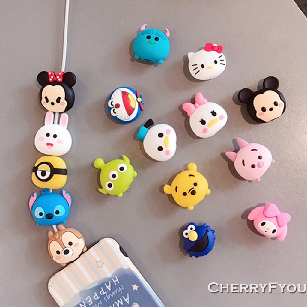 Bảo Vệ Cáp Sạc Tai Nghe ☘️ FREESHIP ☘️ 20 Mẫu Nhân Vật Hoạt Hình Bảo Vệ Đầu Cáp Sạc Tai Nghe Chống Đứt Gẫy Dây