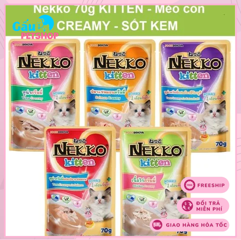 Combo 6 gói Pate Nekko gói nhập khẩu Thái Lan 70gr
