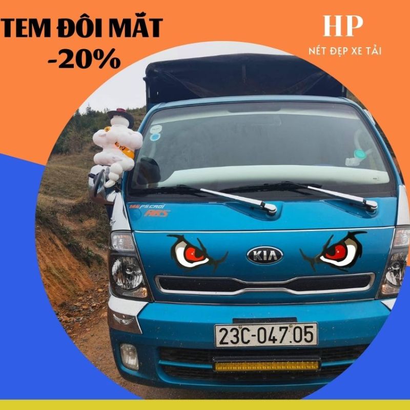 Tem xe ô tô - tem xe tải - tem đôi mắt ô tô xe tải