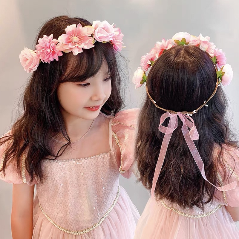 Vòng Hoa Đội Đầu Kiểu Công Chúa Cho Bé Gái
