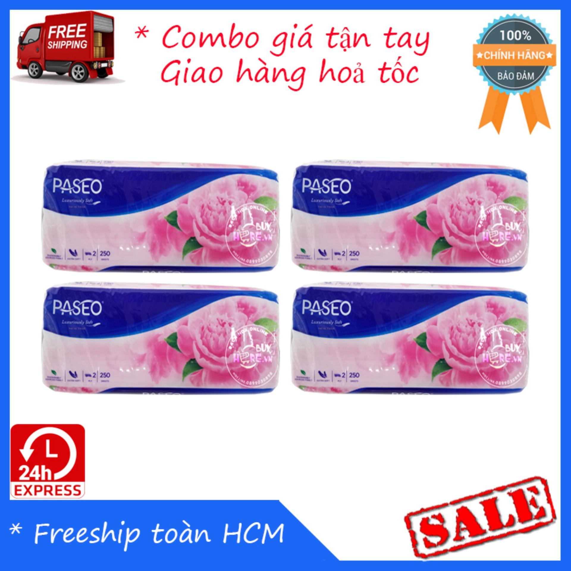 Combo 4 gói Khăn giấy Paseo 250 tờ ( 2 lớp )