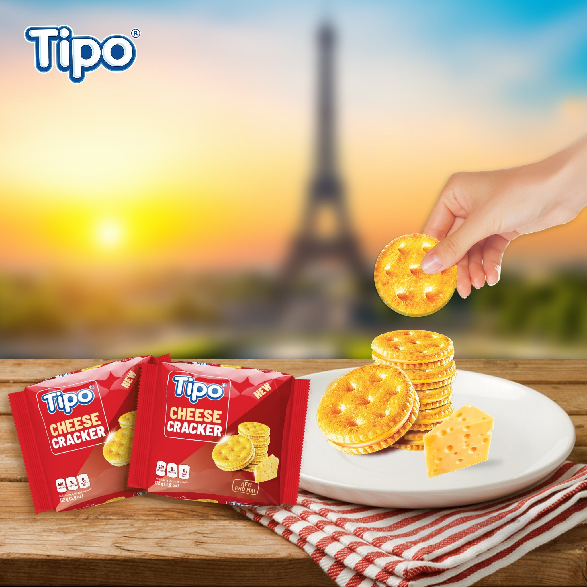 [000] Bánh Tipo craker cheese 112g
