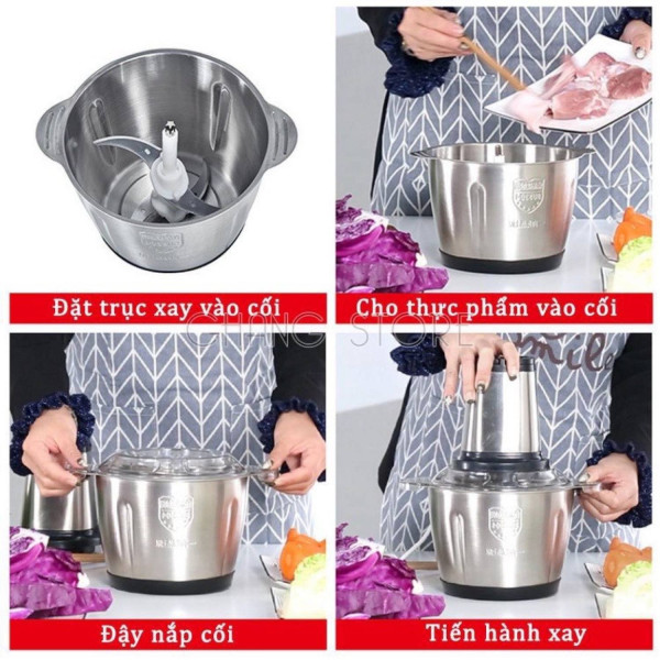 Cối xay thịt inox 304 2L