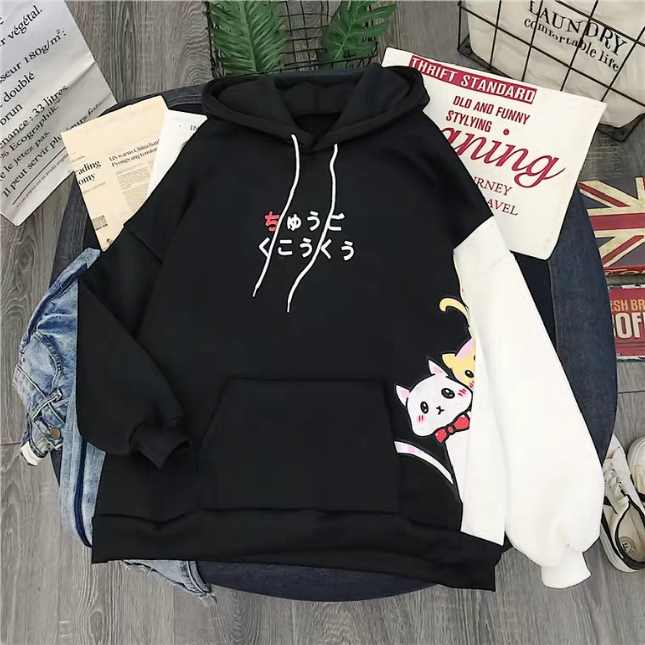 ÁO KHOÁC HOODIE NỈ NGOẠI PHONG CÁCH HÀN QUỐC SIÊU DỄ THƯƠNG