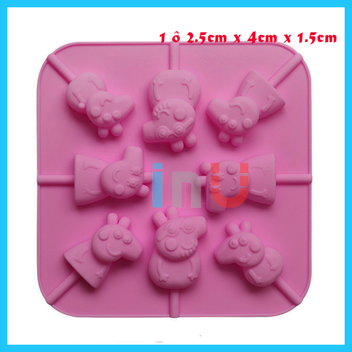 [HCM]HCM - Khuôn silicon làm kẹo que hình heo peppa pig hoạt hình