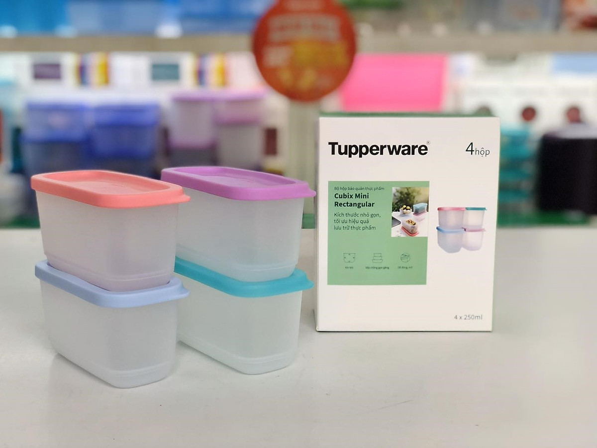 Bộ 4 hộp Cubix Mini Rectangular Tupperware