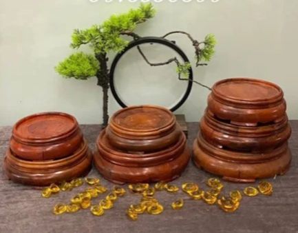 Đế bát hương  (đồ thờ gỗ ,kê bát hương) đế gỗ tròn , đế gỗ chân thấp  ( cao 6cm)