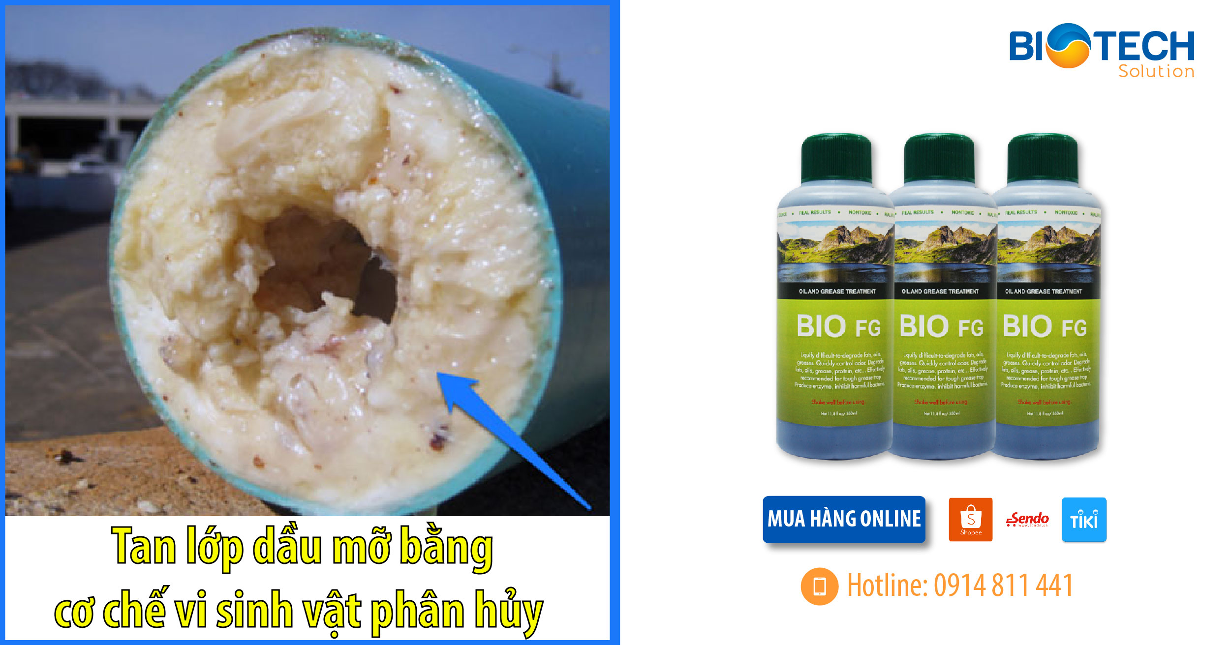 Vi Sinh Xử Lý Dầu Mỡ, Bẫy Dầu Mỡ - BIO FG 350ml