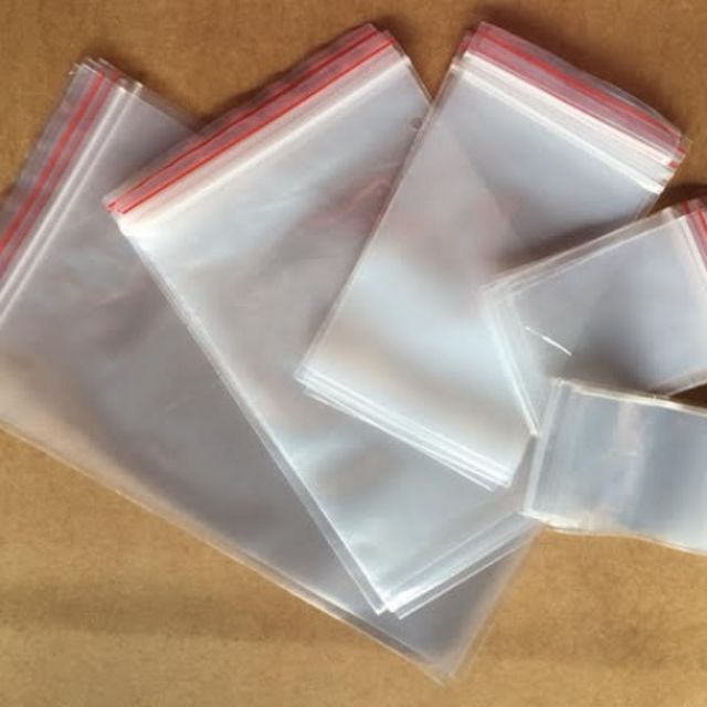 [HCM][Giá Hủy Diệt] 1kg túi zip chất lượng chỉ đỏ trong suốt nhỏ lớn đựng thực phẩm đựng bánh mứt kẹo các loại hạt trà sữa đồ dùng cafe thức ăn(zipper viền đỏ)