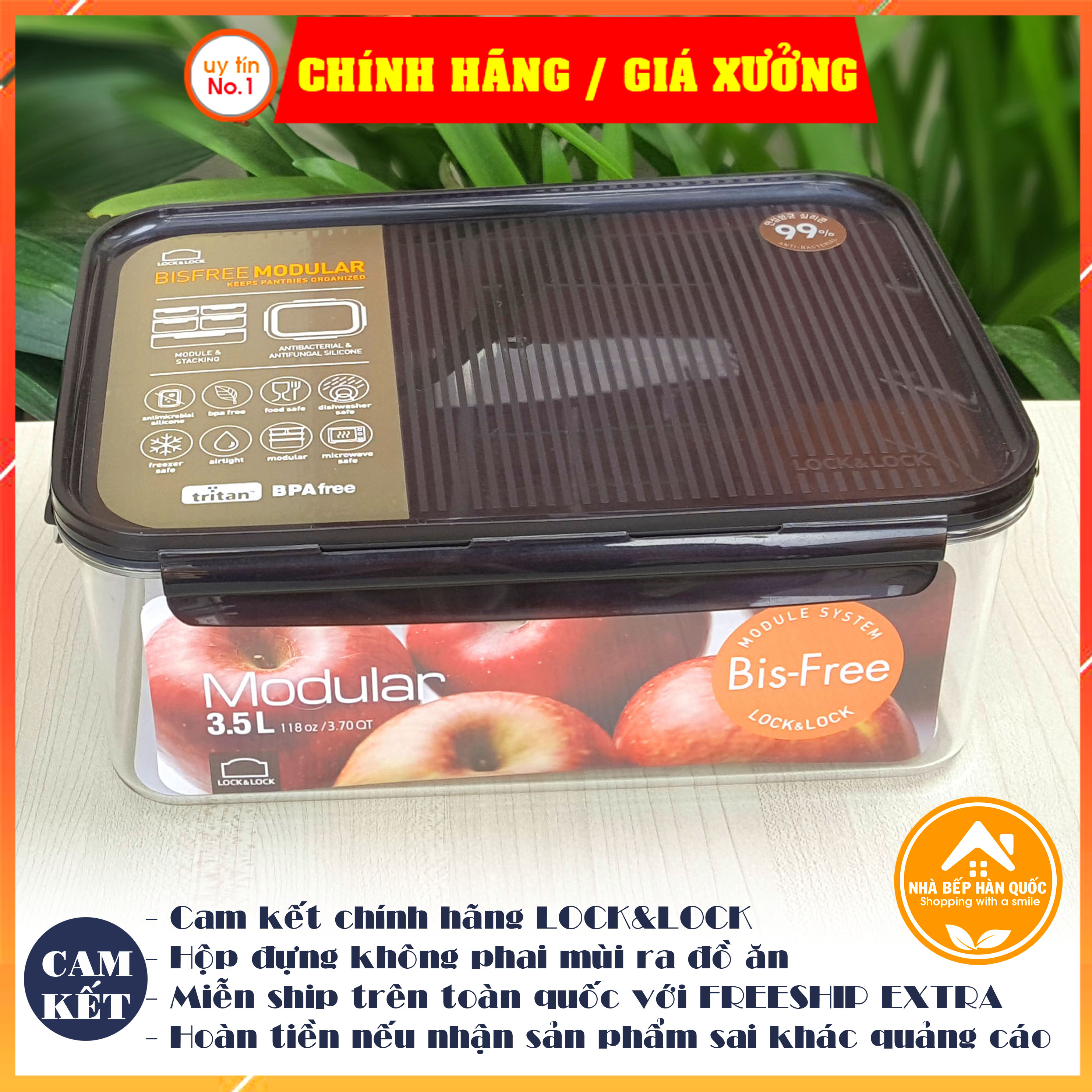 Hộp bảo quản thực phẩm 3500ml &4800ml  Lock&Lock Bisfree Modular - LBF407&LBF408