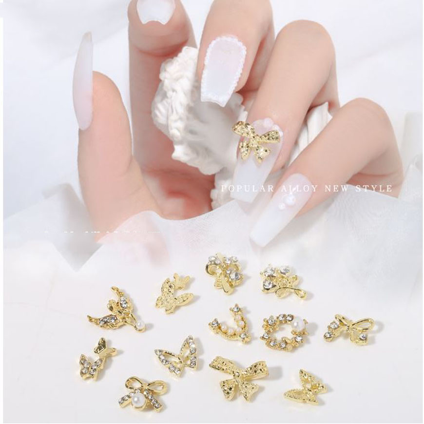 Hàng mới về Charm đính móng nail Phụ kiện hình nơ đính đá 3D trang ...