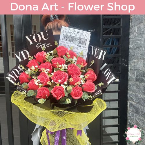 Quà tặng 20/10 bó hoa sáp thơm dona art st 116 , quà tặng 20/11 , quà tặng 8/3 , 14/2