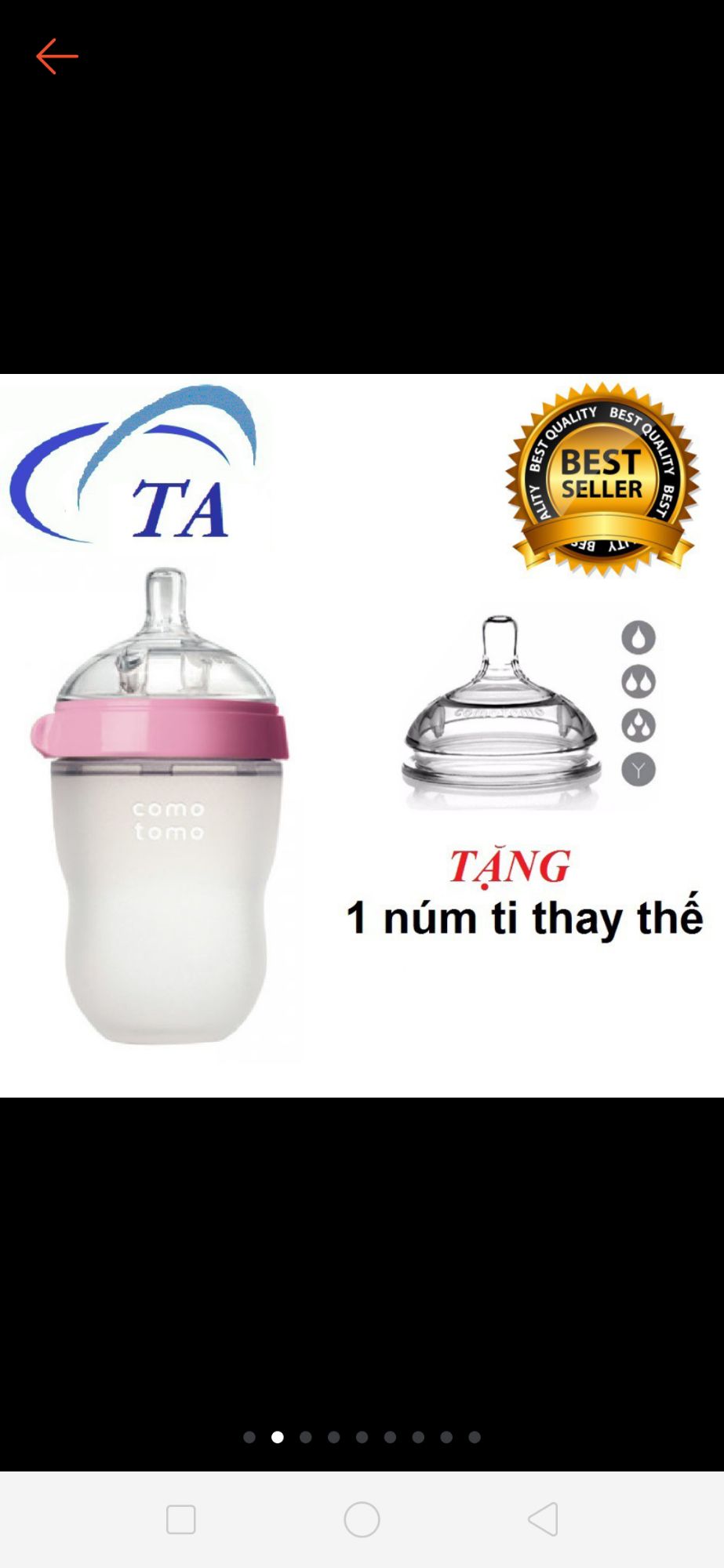 Bình sữa comotomo 250ml núm ti 2 tia [Tặng kèm núm ti thay thế]