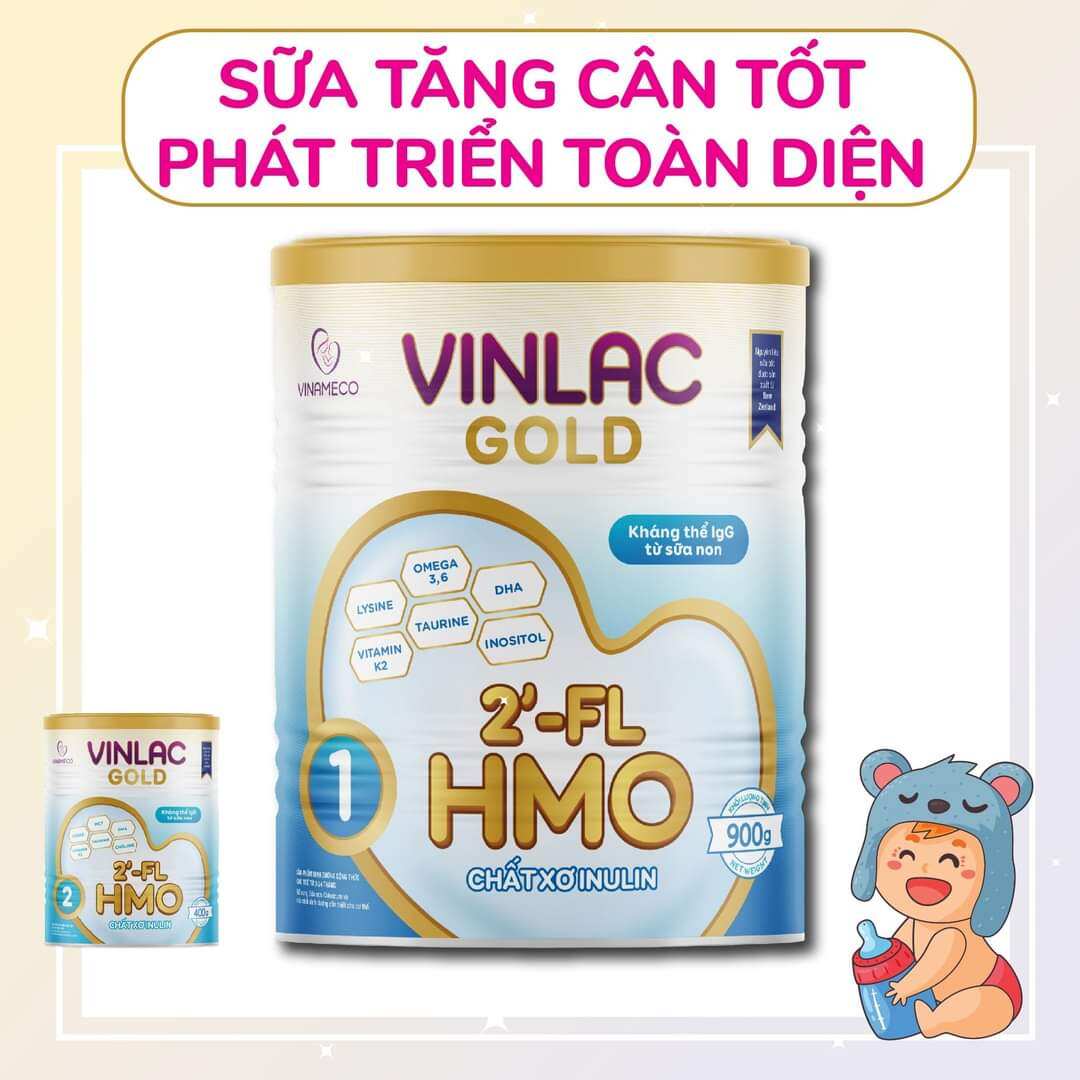 Sữa bột Vinlac Gold HMO số 1 lon 800g Mới