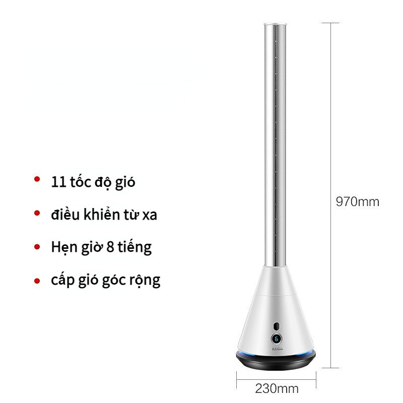 POCKETOP Quạt tháp không lá quạt sàn quạt đứng lưu thông trong nhà có thể được điều khiển bằng thời gian điều khiển từ xa