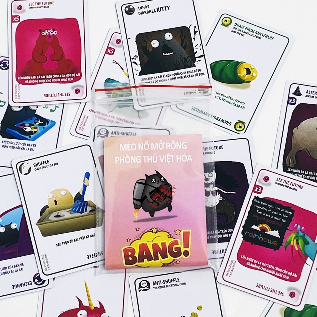 Combo Mèo Nổ - Full 6 Bản Mèo Nổ Mở Rộng (Tiếng Việt) - Exploding Kittens