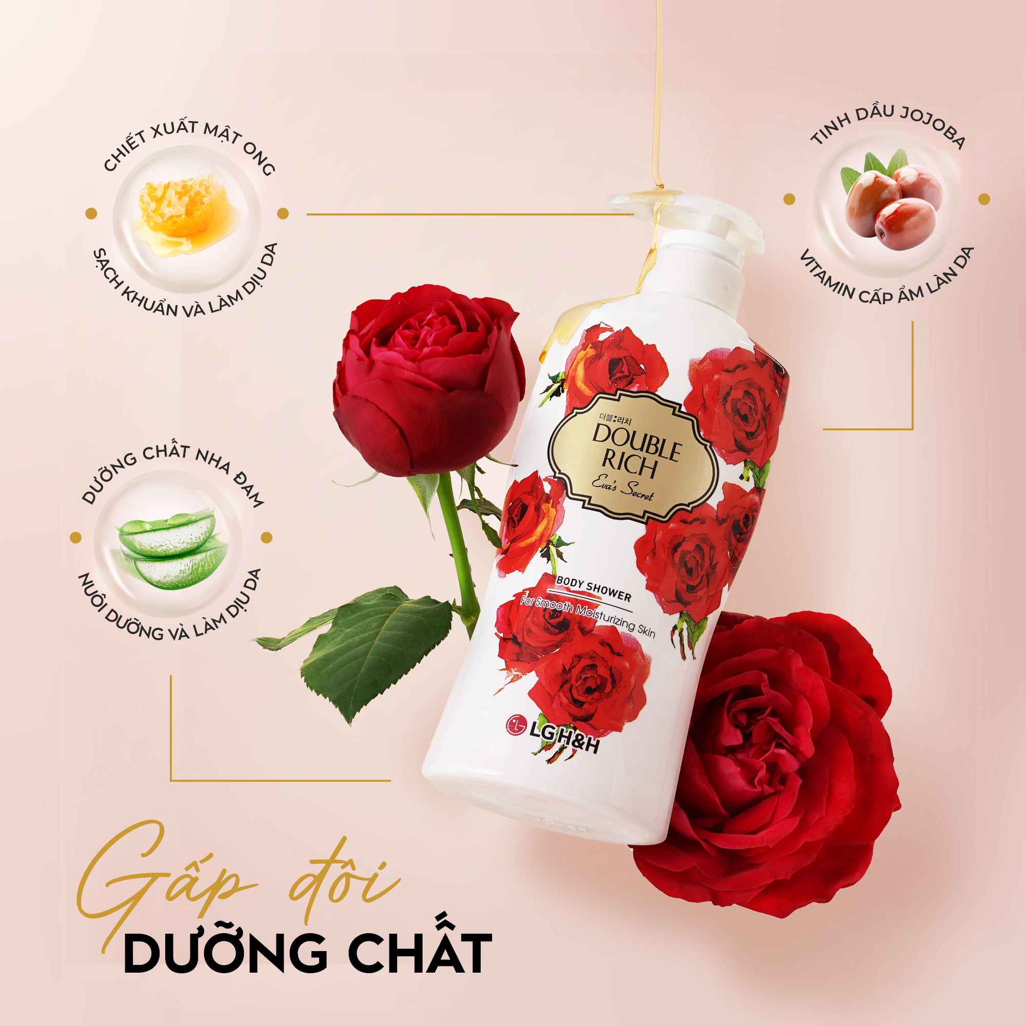 Double Rich Rose Shower Gel 800g