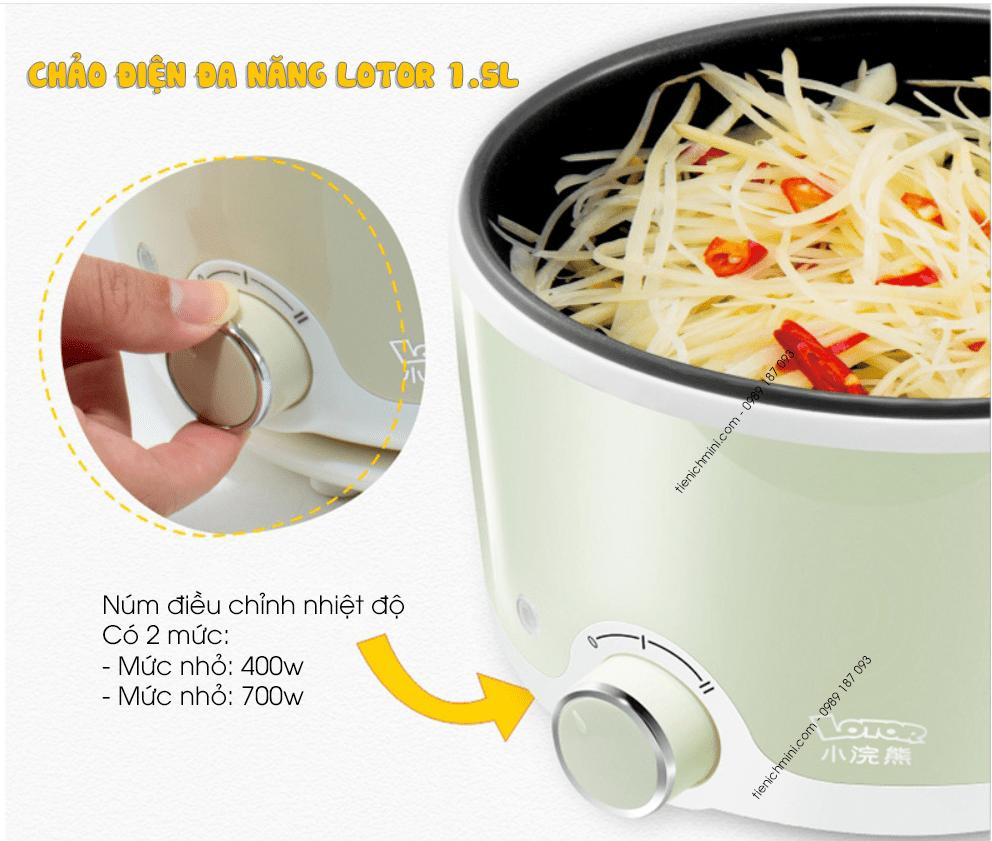 [CÓ CHỐNG DÍNH] Chảo Điện Đa Năng LOTOR 1.5L Có Xửng Hấp
