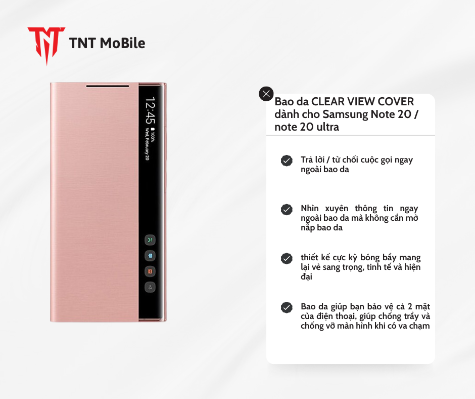 Bao Da Clear View Cover Dành Cho Samsung Note 20