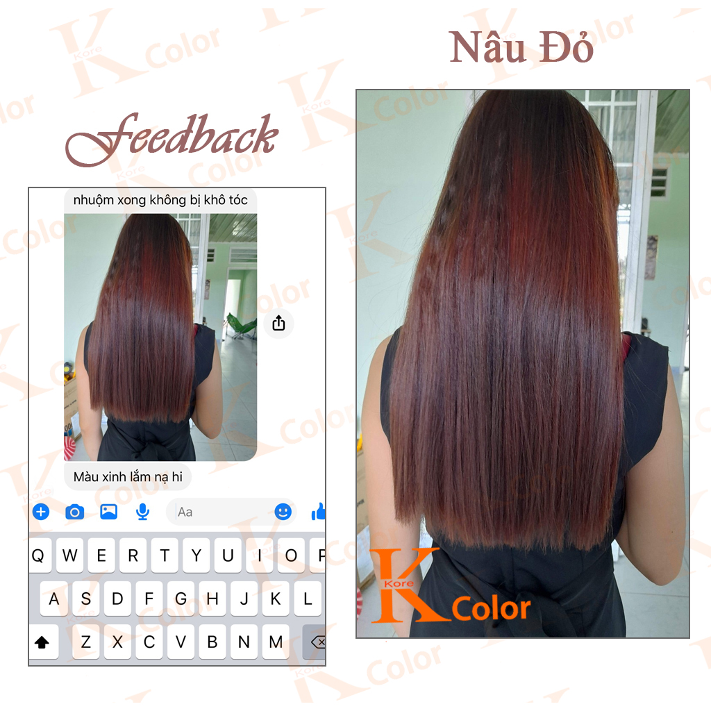 Thuốc nhuộm tóc màu NÂU ĐỎ Kcolor