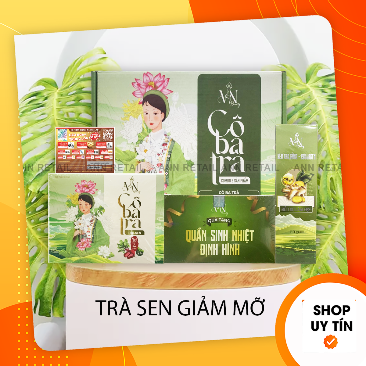Trà sen giảm mỡ cô ba trà đông anh mn beauty - nguyễn huỳnh như collagen x