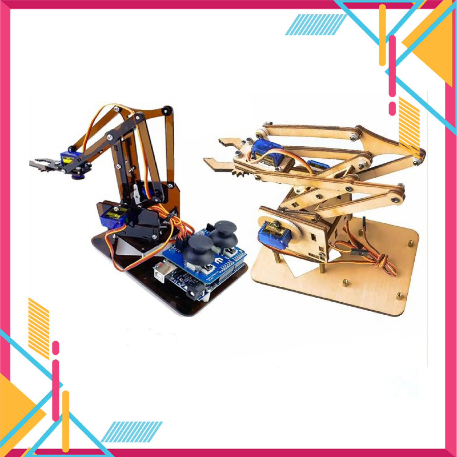 Combo Đủ bộ cánh tay robot UNO đã bao gồm nguồn + Hướng dẫn lắp + Code