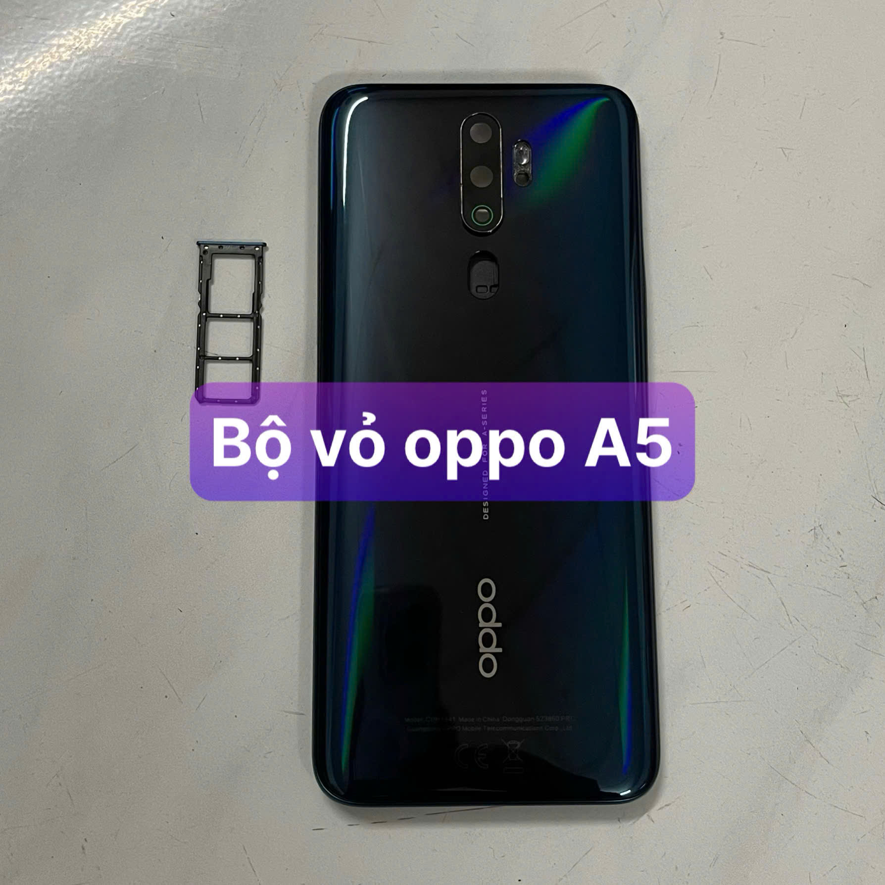 bộ vỏ xương oppo A5 2020 ,kèm khay sim,phím,kính camera