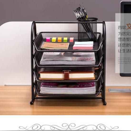 Dụng cụ văn phòng, giá để hồ sơ tài liệu,sách vở đa năng 4 tầng khung kim loại chắc chắn MẪU MỚI Y30 - giao màu ngẫu nhiên